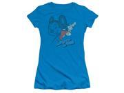 Trevco Mighty Mouse Double Mouse Short Sleeve Junior Sheer Tee Turquoise Small