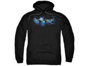 Trevco Amazing Race Faded Globe Adult Pull Over Hoodie Black Small