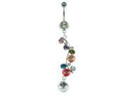 14g 7 16 s Navel with gem drops dangle charm