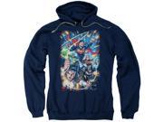Justice League Under Attack Mens Pullover Hoodie