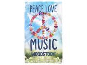 Woodstock Open Love Golf Towel 16X24 White