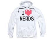 I Heart Nerds Junior White Sheer Cap Sleeve Tee Sm Mens Pullover Hoodie