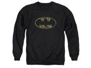 Batman Tattered Logo Mens Crew Neck Sweatshirt