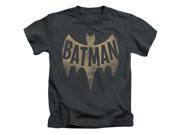 Batman Little Boys Vintage Logo Childrens T shirt 4 Charcoal