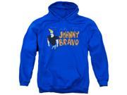 Trevco Johnny Bravo Johnny Logo Adult Pull Over Hoodie Royal Blue Small