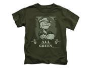 Trevco Popeye All About The Green Short Sleeve Juvenile 18 1 Tee Military Green Small 4