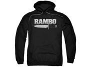 Trevco Rambo First Blood Knife Adult Pull Over Hoodie Black Small