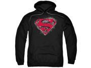 Superman Hardcore Noir Shield Mens Pullover Hoodie