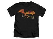 Hobbit Little Boys Smaug On Fire Childrens T shirt 4 Black