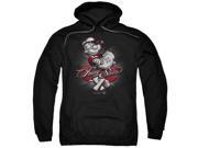 Trevco Popeye Pong Star Adult Pull Over Hoodie Black Small