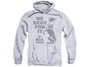 Trevco Ken L Ration Begs Adult Pull Over Hoodie Athletic Heather Small