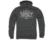 Trevco Popeye Classic Popeye Adult Pull Over Hoodie Charcoal Small