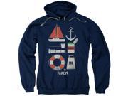 Trevco Popeye Items Adult Pull Over Hoodie Navy Small