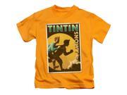 Tintin Little Boys Tintin Snowy Flyer Childrens T shirt 4 Gold
