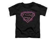 Superman Fuchsia Flames Little Boys Toddler Shirt