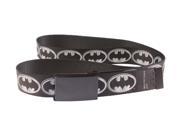 DC Comics Batman Dark Knight Black Silver Bat Logo Buckle Slide Belt Gotham City