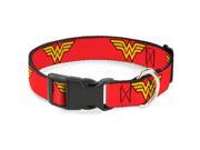 Plastic Clip Collar - Wonder Woman Logo Red Plastic Clip Collar - Wonder Woman Logo Red