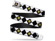 Power Rangers Logo Full Color Diamond White Ranger Tigerzord Webbing Seatbelt Belt Power Rangers Logo Full Color Diamond White Ranger Tigerzord Webbing Seatbelt Belt