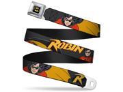 Batman Full Color Black Yellow Robin Red Black Poses Gray Webbing Seatbelt Belt Batman Full Color Black Yellow Robin Red Black Poses Gray Webbing Seatbelt Belt