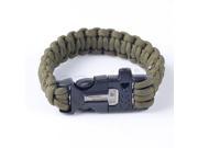 9 Survival Paracord Bracelet Whistle Ferrocerium Rod Scraper Hemp twine