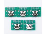 5PCS mini usb to DIP Adapter Converter for 2.54mm PCB Board DIY Power Supply