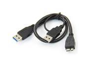 Baaqii CB031 USB 3.0 Y Cable Y Cable Micro Type B Male to Standard Type A Male Power Supply