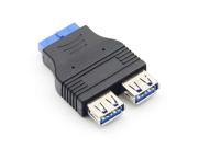 Baaqii A162 2 ports USB 3.0 A Female Port HUB to Motherboard 20Pin Header Adapter