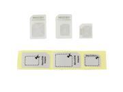 Baaqii NOOSY 3 X Nano SIM to Micro Standard Card Adaptors Adapter for Apple iPhone 5 4S
