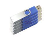 5 Pcs Blue 1GB 1G USB 2.0 Flash Memory Drive Thumb Swivel Fold Design U Disk Stick