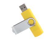 5 Pcs Yellow 1GB 1G USB 2.0 Flash Memory Drive Thumb Swivel Fold Design Rotate Stick Foldable U Disk