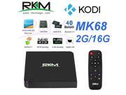 Rikomagic RKM MK68 4K UHD Octa 8 Core Cortex A53 64bit Rockchip RK3368 Android 5.1 TV Box 2G DDR3 RAM 16G ROM Dual WiFi 2.4GHz 5GHz Bluetooth 4.0 KODI H.265 216