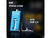 DM PD010 32G OTG Waterproof Metal USB Flash Drive Mobile Memory Stick Portable Storage Pen Drives 32GB for Smartphone Cell Tablet PC Android