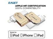 MFI Licensed Certified EAGET i80 32GB USB 3.0 OTG Metal Flash Drive Disk 32G Memory Expand for PC iOS iPhone iPad iPod AES 256 Bit encryption