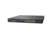 Planet GSW 1600HP 16 Port 10 100 1000 Mbps 802.3at PoE Ethernet Switch