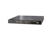 Planet SGSW 24040HP 24 Port 10 100 1000 Mbps with 4 Port Shared SFP 802.3at PoE Managed Stackable Switch