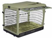 Deluxe Steel Dog Crate with Bolster Pad Medium Sage