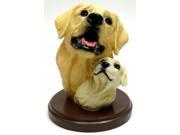 Living Stone Yellow Lab with Pup Bust on Base 0193 73120