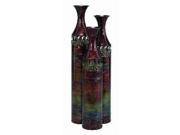 Metal Vase Set Of 3 Cylindrical Shaped 63575