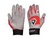 Adult Gray Batting Gloves Red