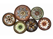 Metal Wall Decor With Six Round Shaped Plates 13925