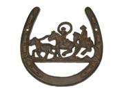 Cast Iron Horse Shoe W Horse Ropers 0184S 1014