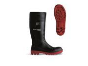 Ribbed Dunlop Oil King Full Safety Black Red Shoes 10