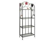 BENZARA 63065 Colorful and Elegant Bakers Rack With Flower Motifs 68 H 25 W