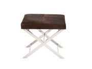The Stylish Stainless Steel Brown Leather Stool