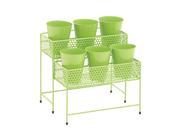 Pretty Styled Metal 2 Tier Plant Stand Green