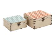 Colorful and Stylish Square Shaped Set of Two Boxes
