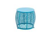 BENZARA 96986 The Delightful Metal Blue Accent Table