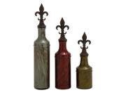 Simply Cool Glass Polystone Stopper Bottle Set Of 3