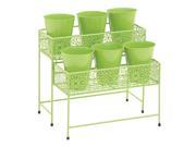 Attractive Styled Metal 2 Tier Plant Stand Green