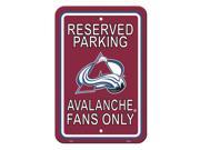 Colorado Avalanche Plastic Parking Sign